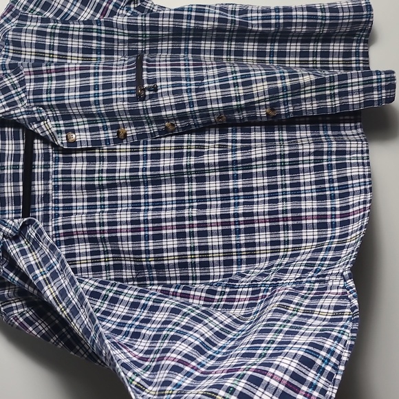 LEMON GRASS Short Sleeve Flannel Multi Color Casual Button Down Shirt Size Large - Picture 8 of 15